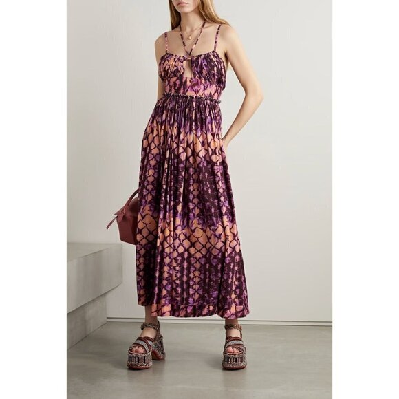 Ulla Johnson Freya Open Back Dress Bohemian Sundress Wisteria Womens 2 - Picture 3 of 14